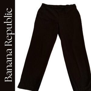 Banana Republic Black Stretch Dress Pants Sz 10 | Notched Ankle | Work | Office